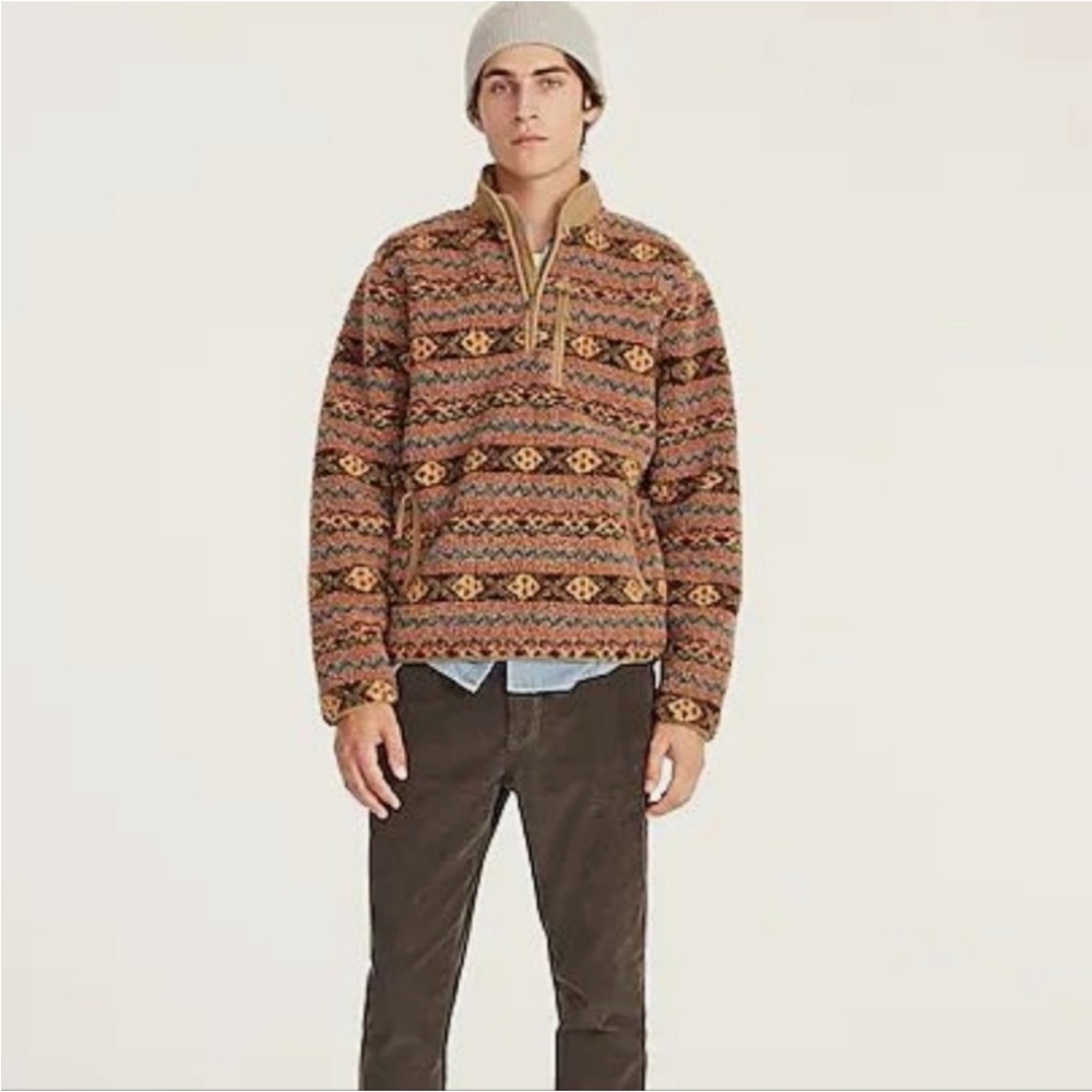 J. Crew Men's Zip Up Sweater - Multicolor Pattern